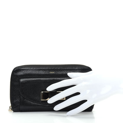Chloe Calfskin Lily Zip Around Wallet Black 2 of 7