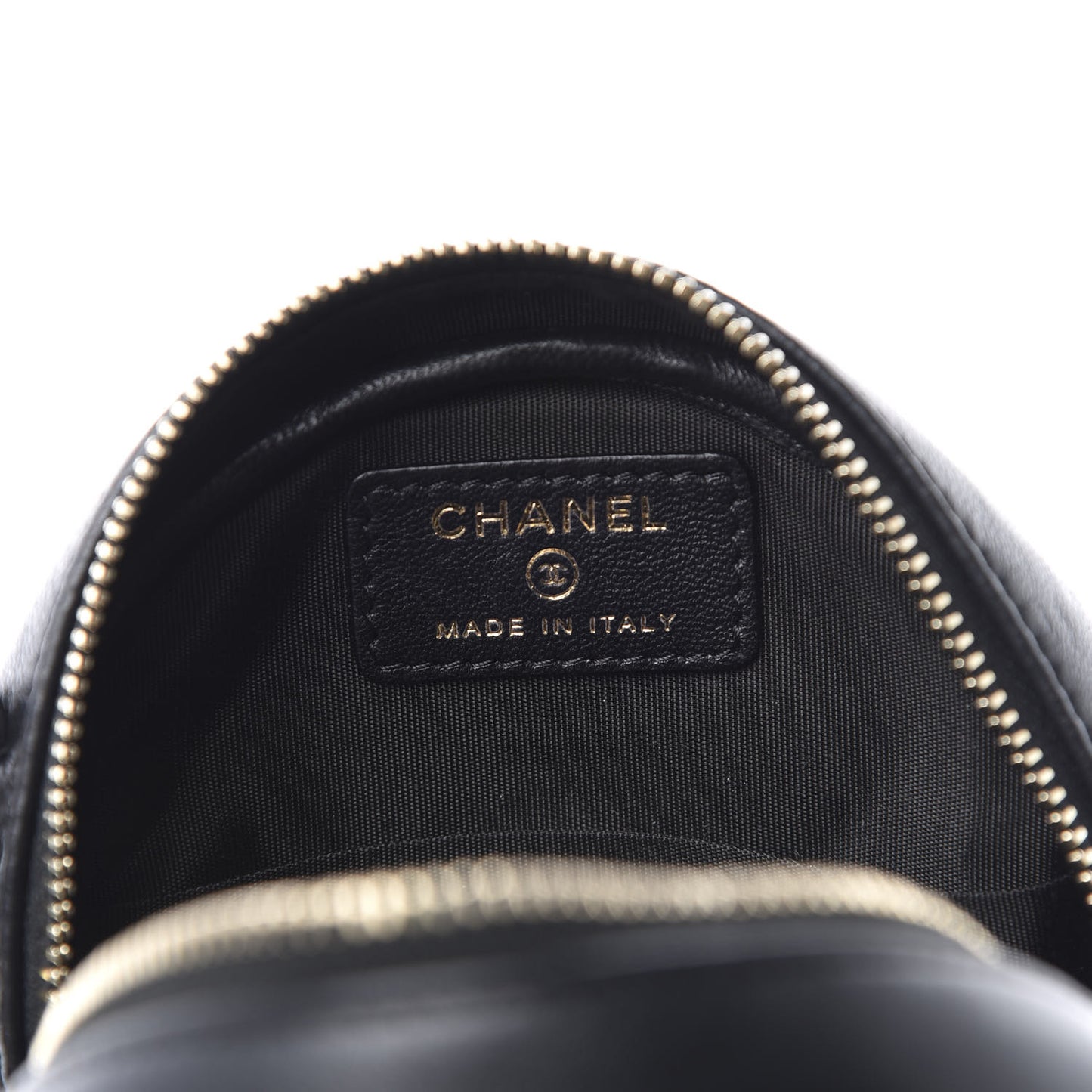 Lambskin Quilted Studded Round Clutch With Chain Black