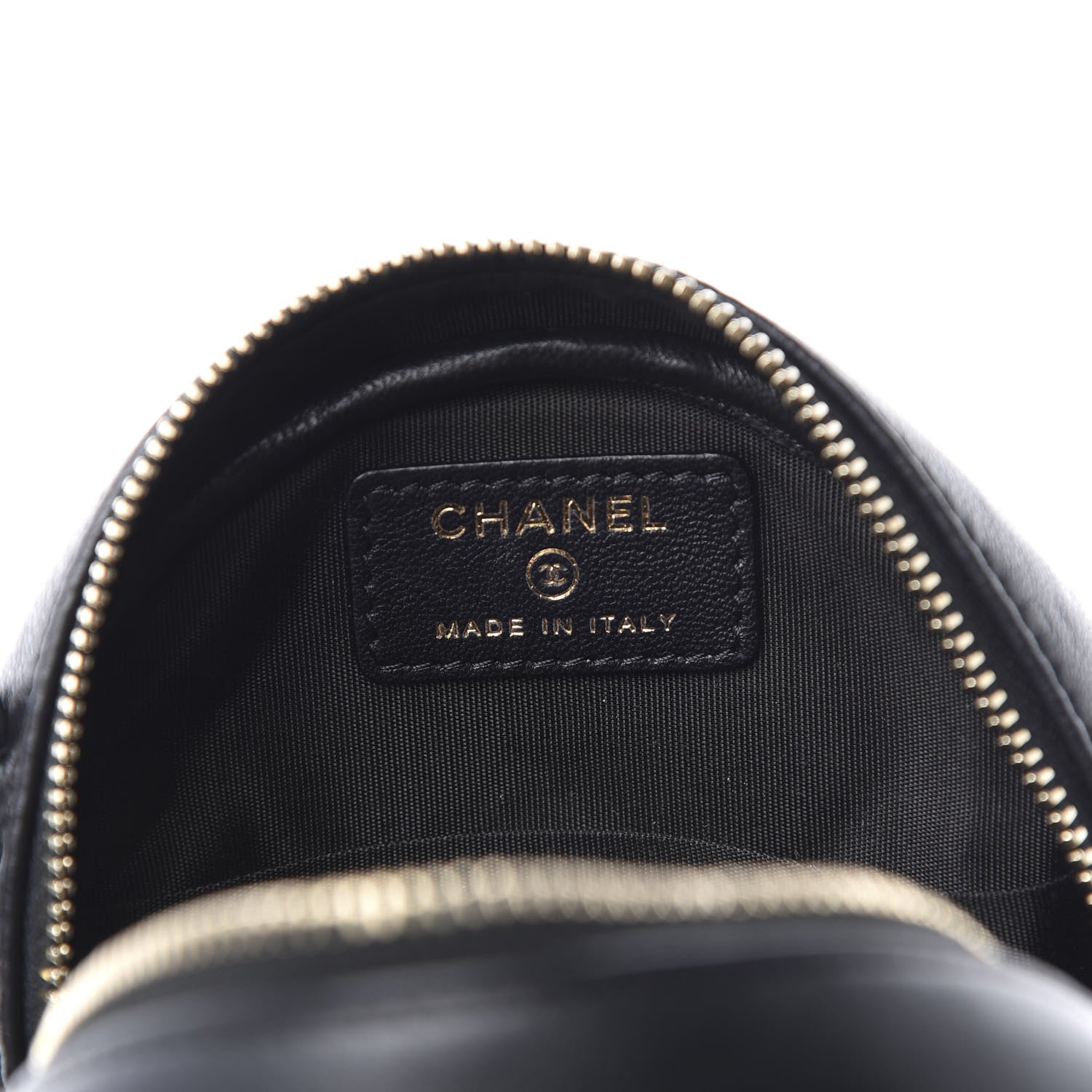 Chanel Lambskin Quilted Studded Round Clutch With Chain Black 7 of 10