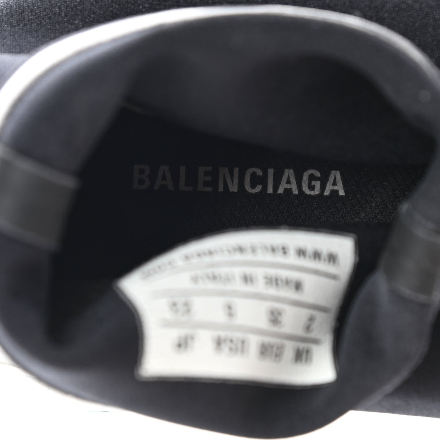 Balenciaga Neoprene Knit Womens Speed Sneakers 35 Black White 6 of 7
