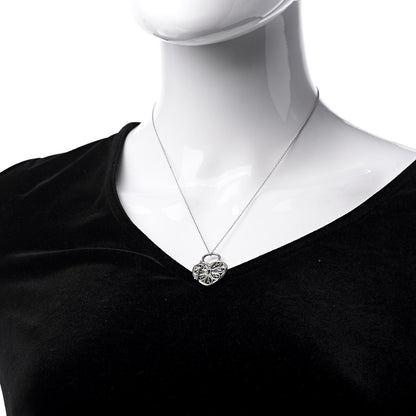 Tiffany Sterling Silver Filigree Heart Key Pendant Necklace 2 of 8