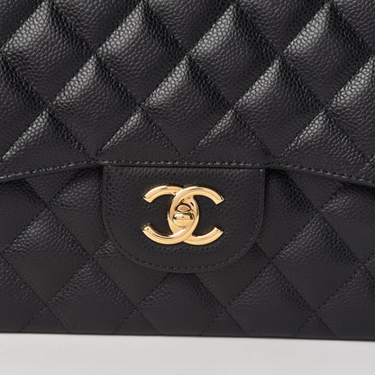 Chanel Caviar Quilted Jumbo Double Flap Black 10 of 11