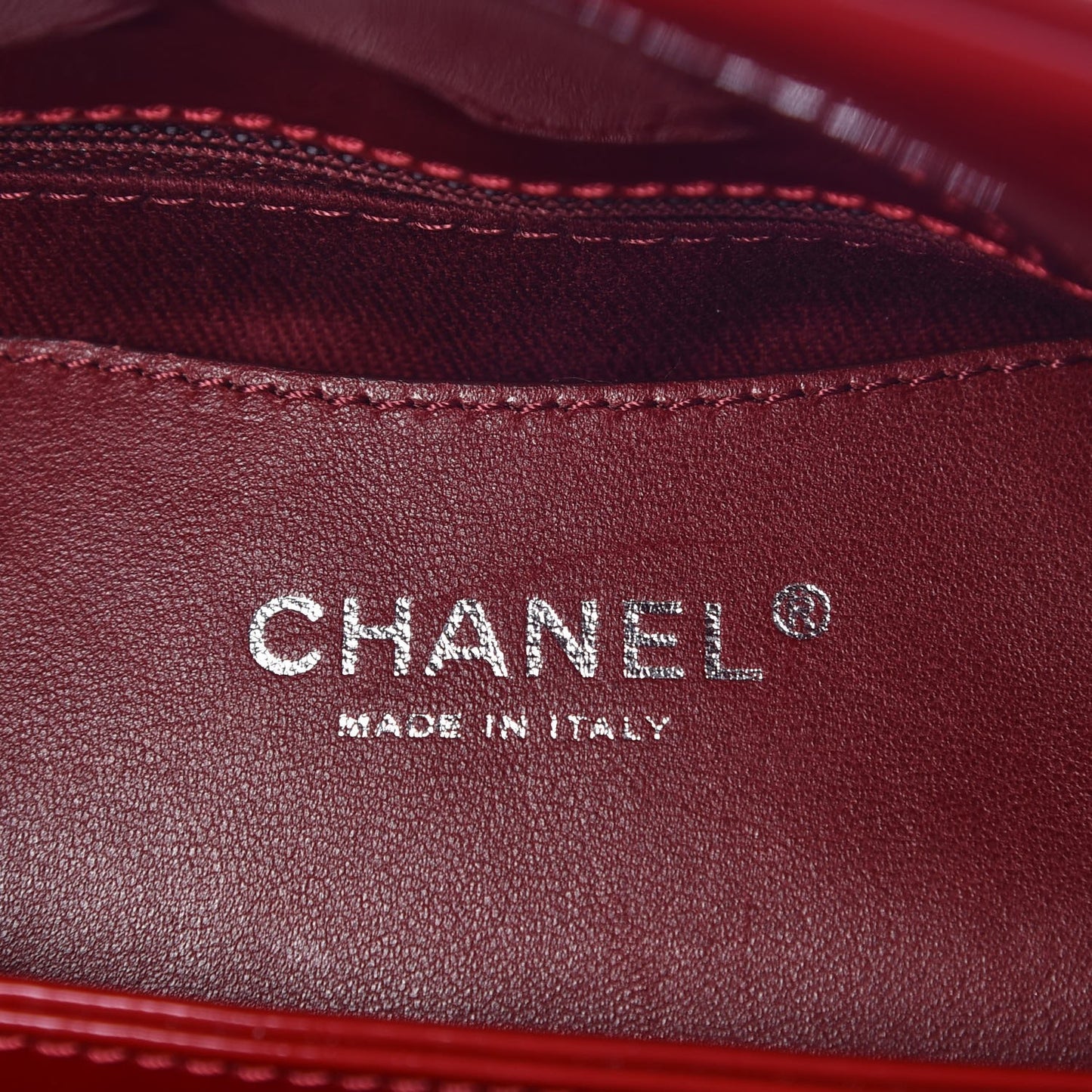 Patent Quilted Medium Just Mademoiselle Bowling Bag Red