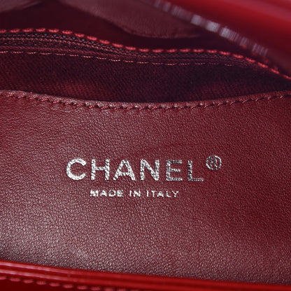 Chanel Patent Quilted Medium Just Mademoiselle Bowling Bag Red 6 of 7