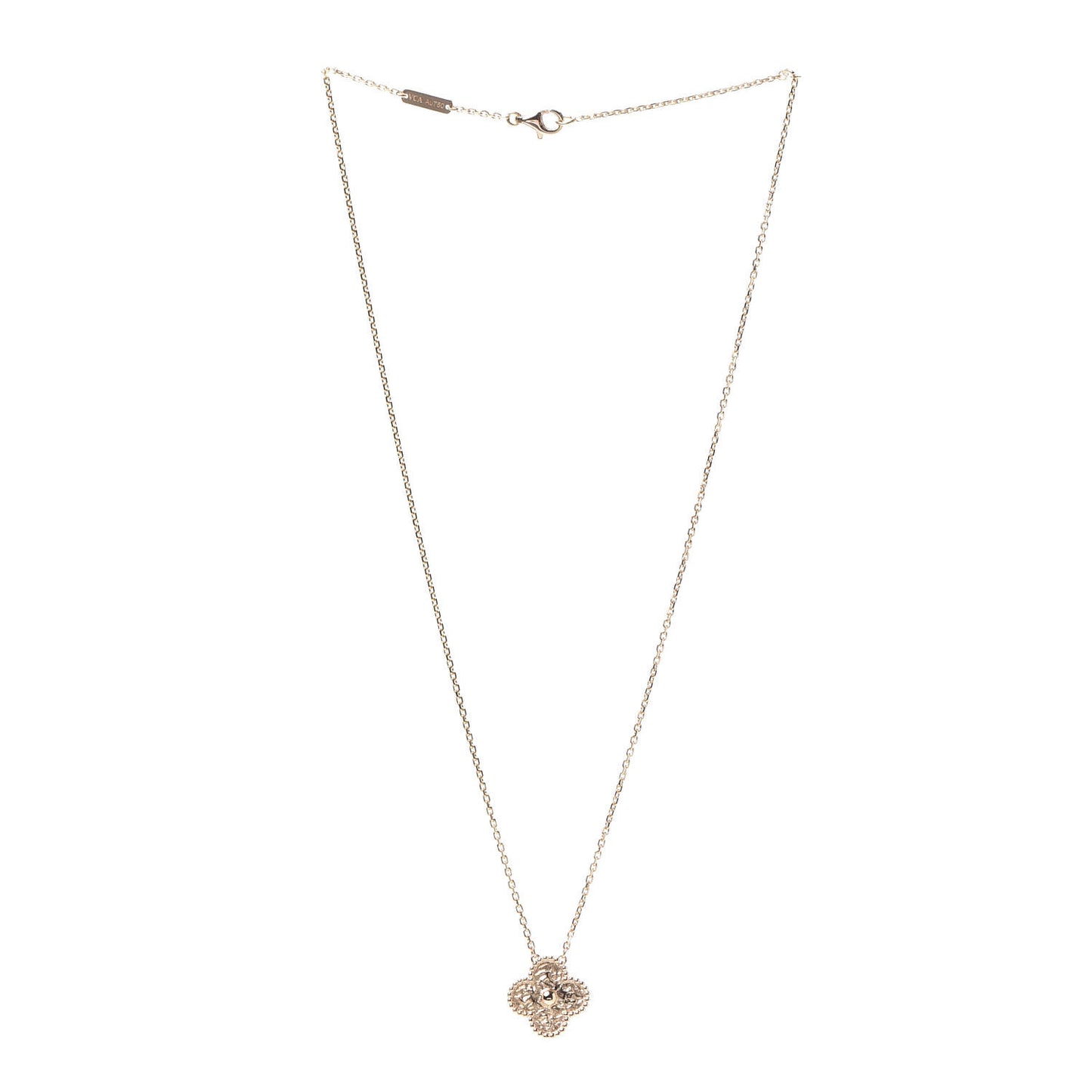 18K Rose Gold Vintage Alhambra Pendant Necklace
