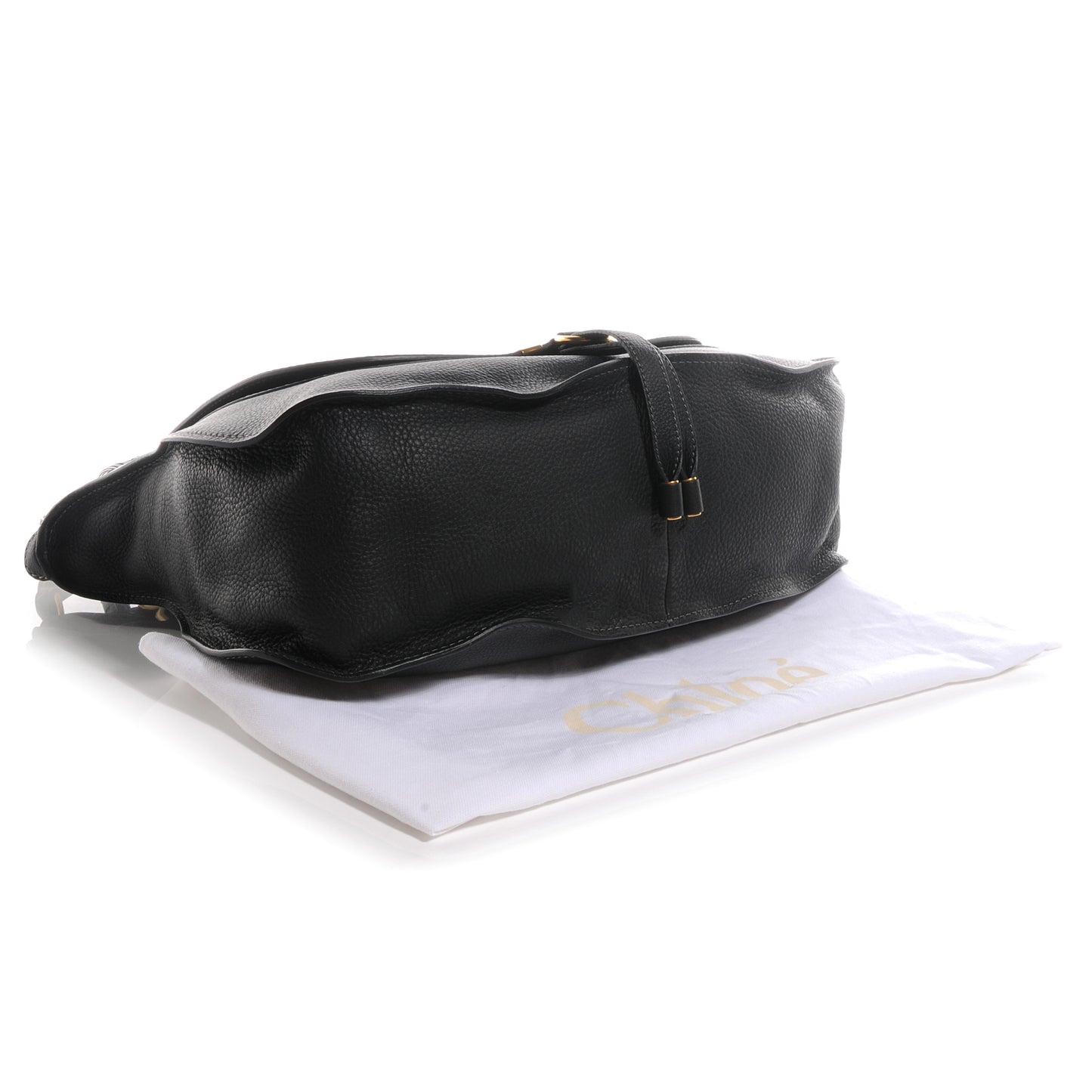 Calfskin Large Marcie Satchel Black