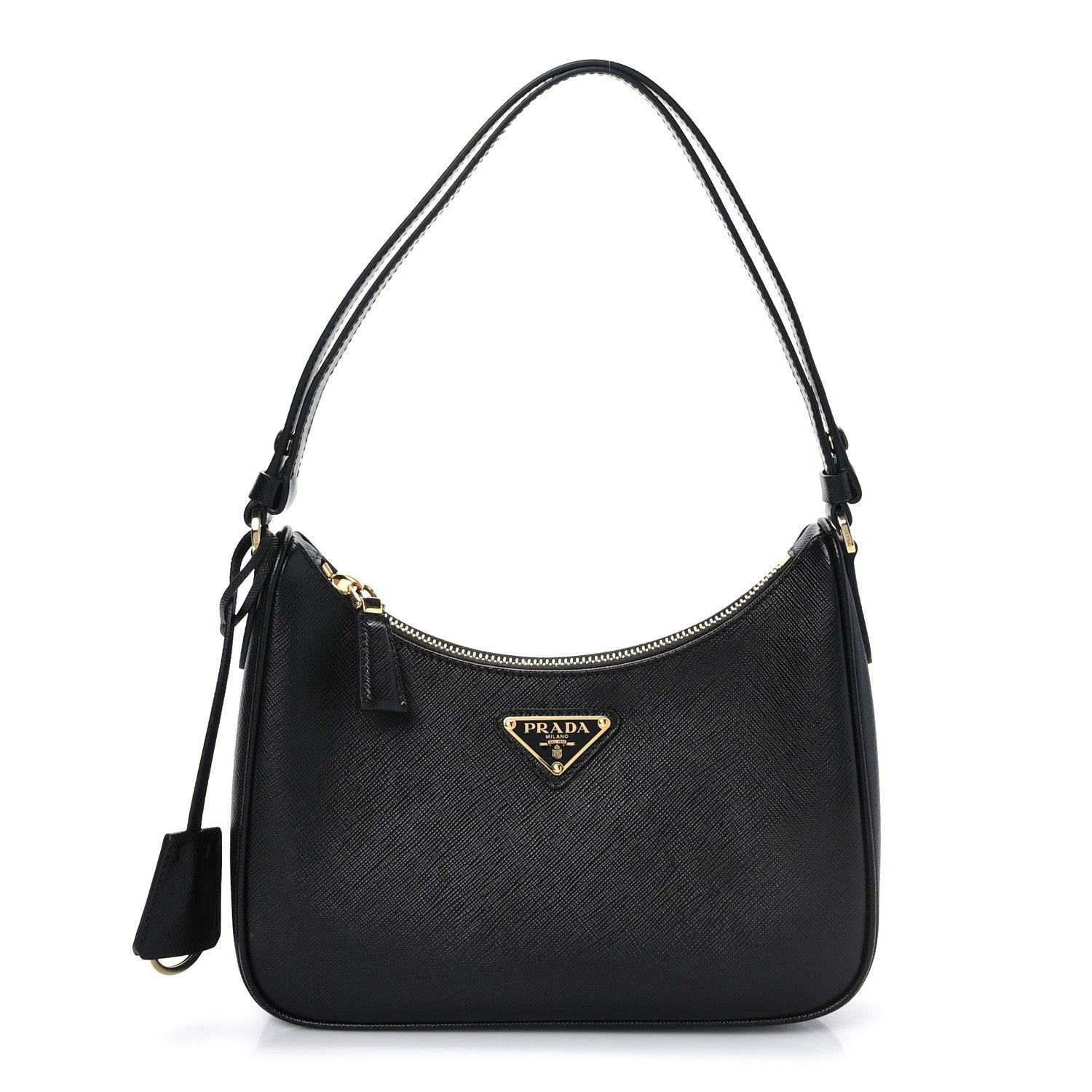 Prada Saffiano Lux Mini Re-Edition Shoulder Bag Black 1 of 8