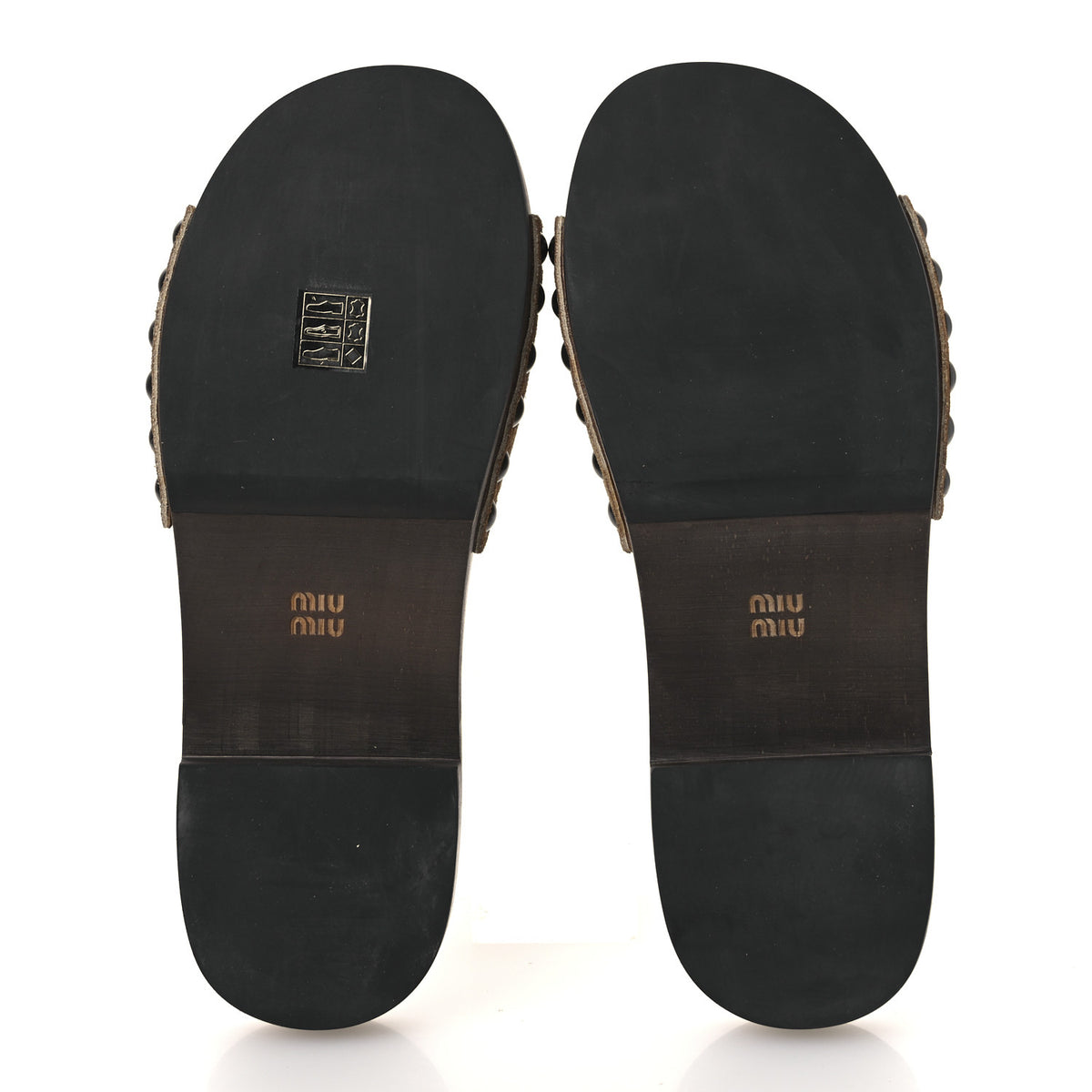 Miu Miu Suede Logo Slide Clogs 37 Cannella 7 of 11