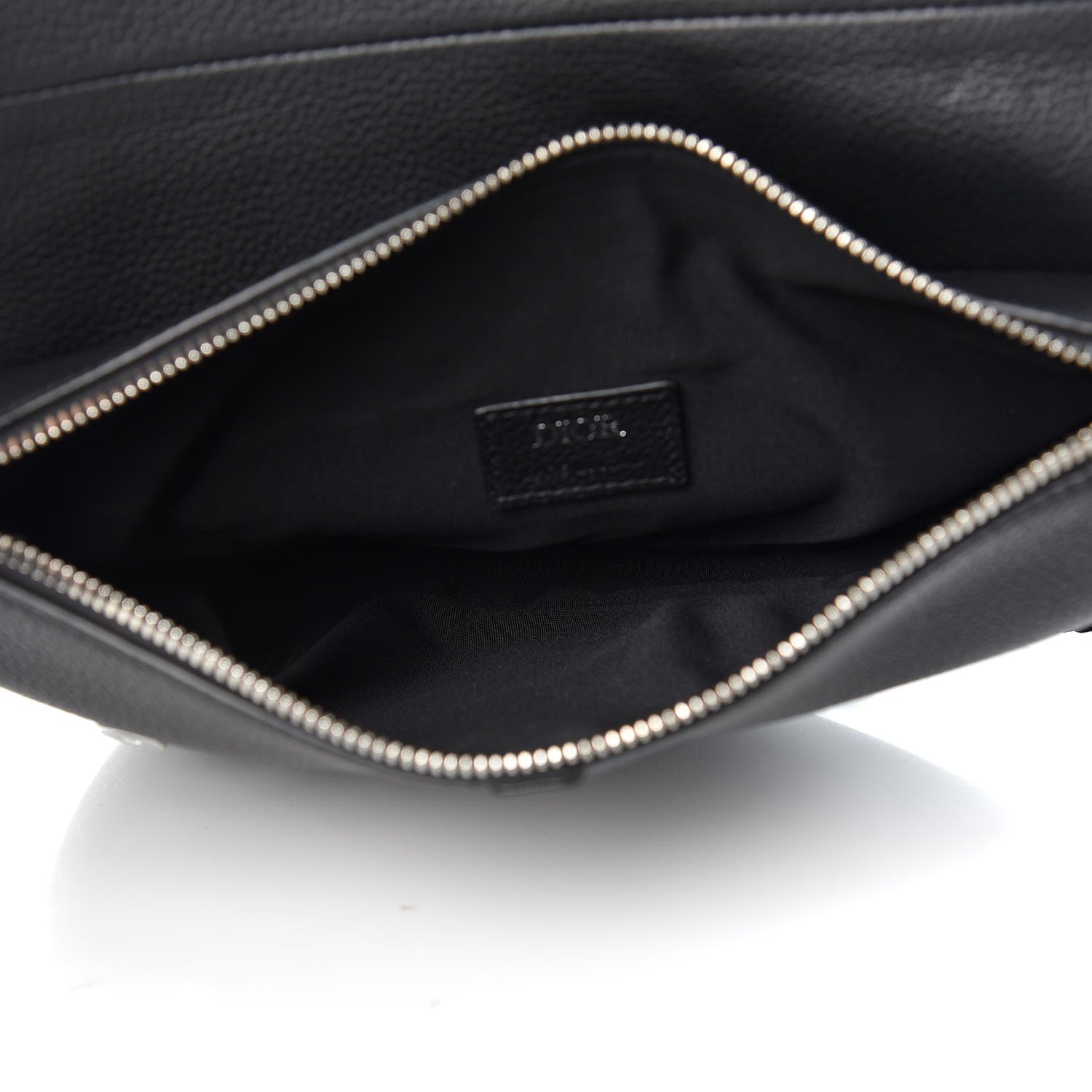 Christian Dior Grained Calfskin Mens Saddle Pouch Black 5 of 10