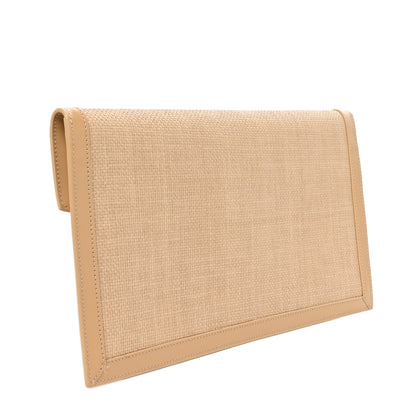 Saint Laurent Micro Raffia Uptown Pouch Natural Hay Blush 3 of 8