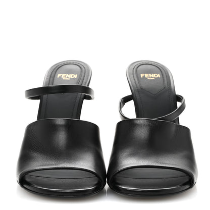 Fendi Calfskin Fendi First 95mm Slide Sandals 38 Black 3 of 8