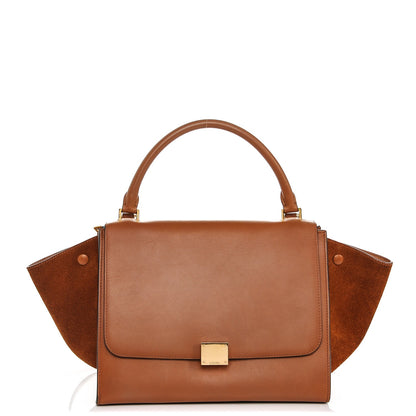 Celine Natural Calfskin Suede Medium Trapeze Tan 1 of 6