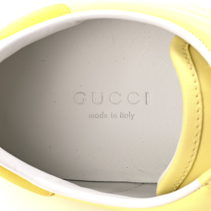 Gucci Calfskin Interlocking G Perforated Womens Ace Sneakers 36.5 Banana Straw Yellow 7 of 8
