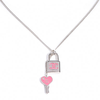 Chanel Padlock and Key CC Necklace Pink 1 of 5
