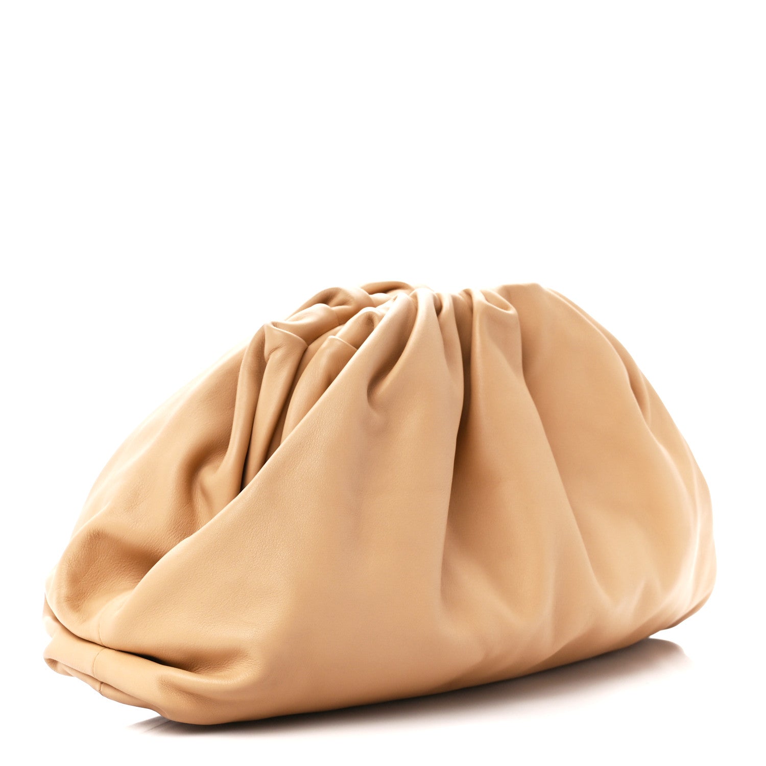 Bottega Veneta Smooth Butter Calf The Pouch Oversized Clutch Almond 3 of 12