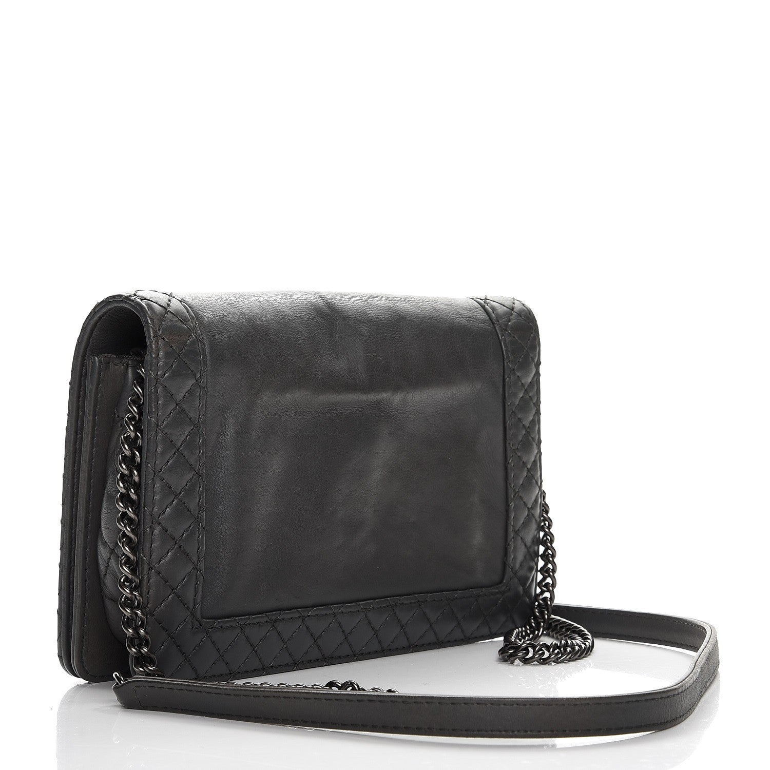 Chanel Calfskin Small Boy Reverso Flap Grey 3 of 11