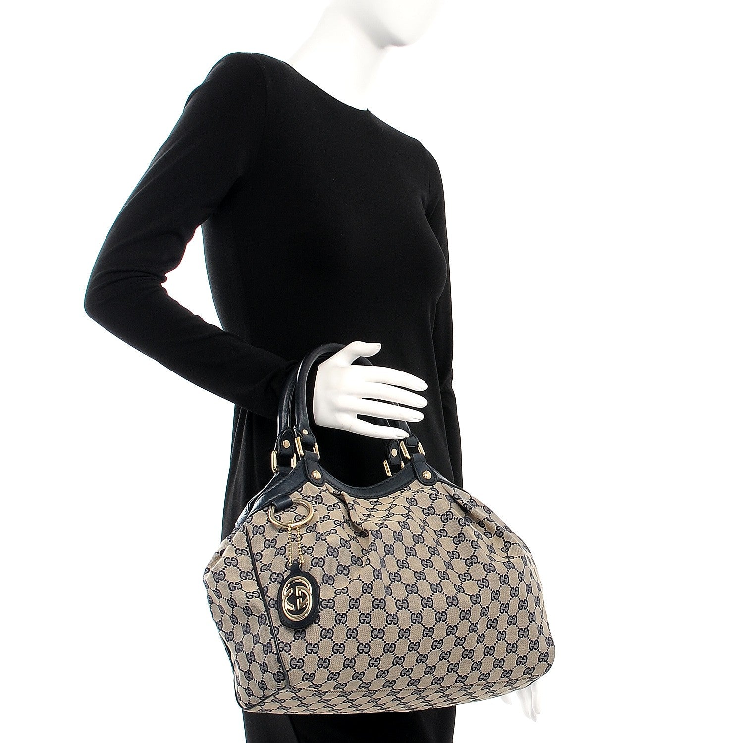 Gucci Monogram Medium Sukey Tote Navy 2 of 7