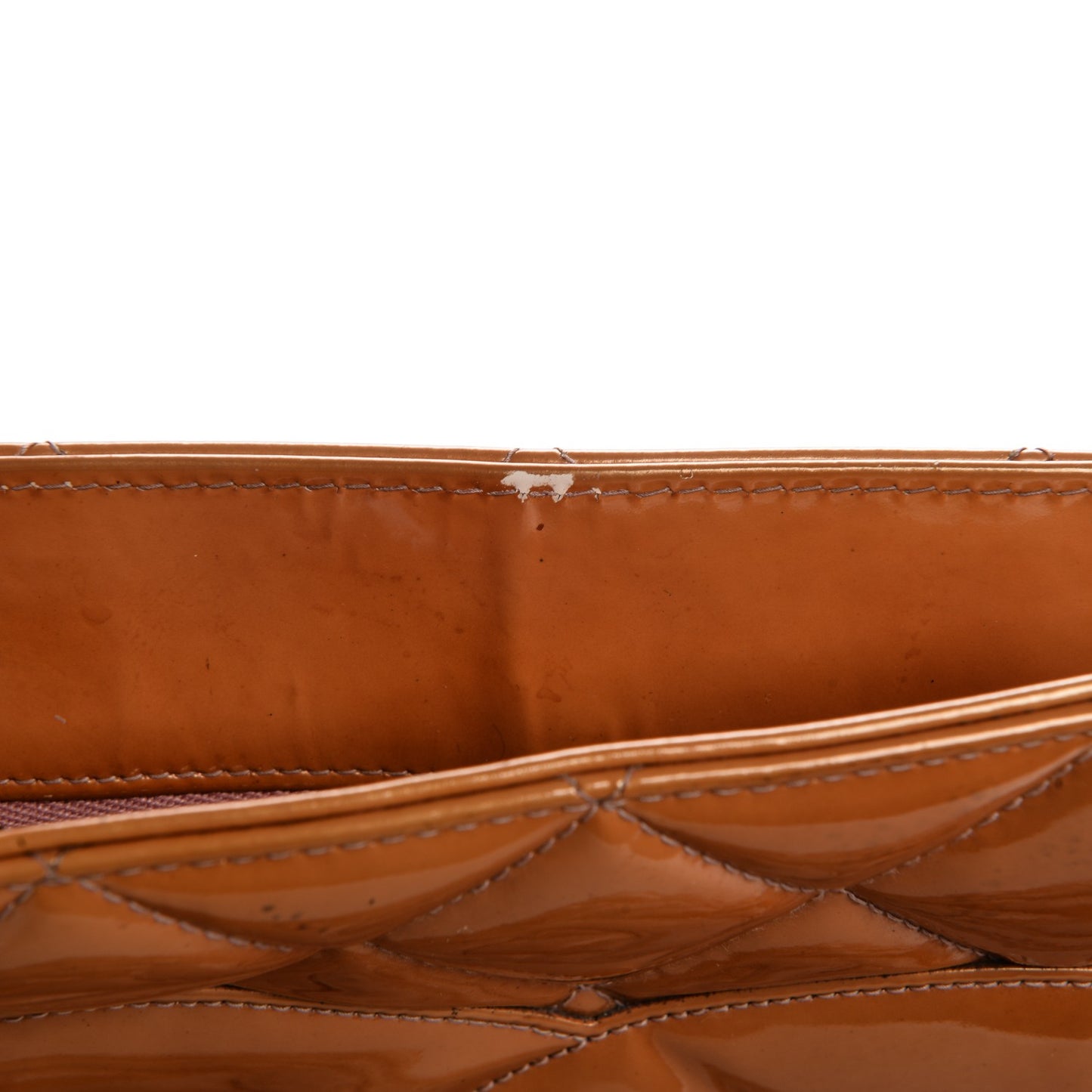 Patent Quilted Medallion Tote Orange