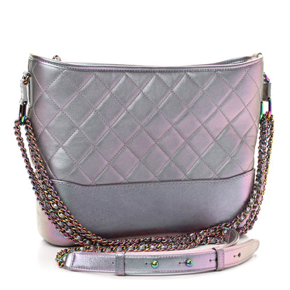 Chanel Iridescent Lambskin Calfskin Quilted Medium Gabrielle Hobo Light Purple 3 of 14