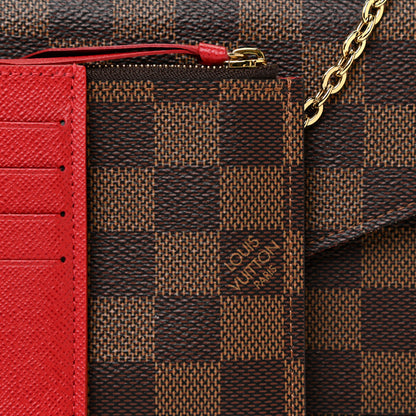 Louis Vuitton Damier Ebene Pochette Felicie Chain Wallet 8 of 11