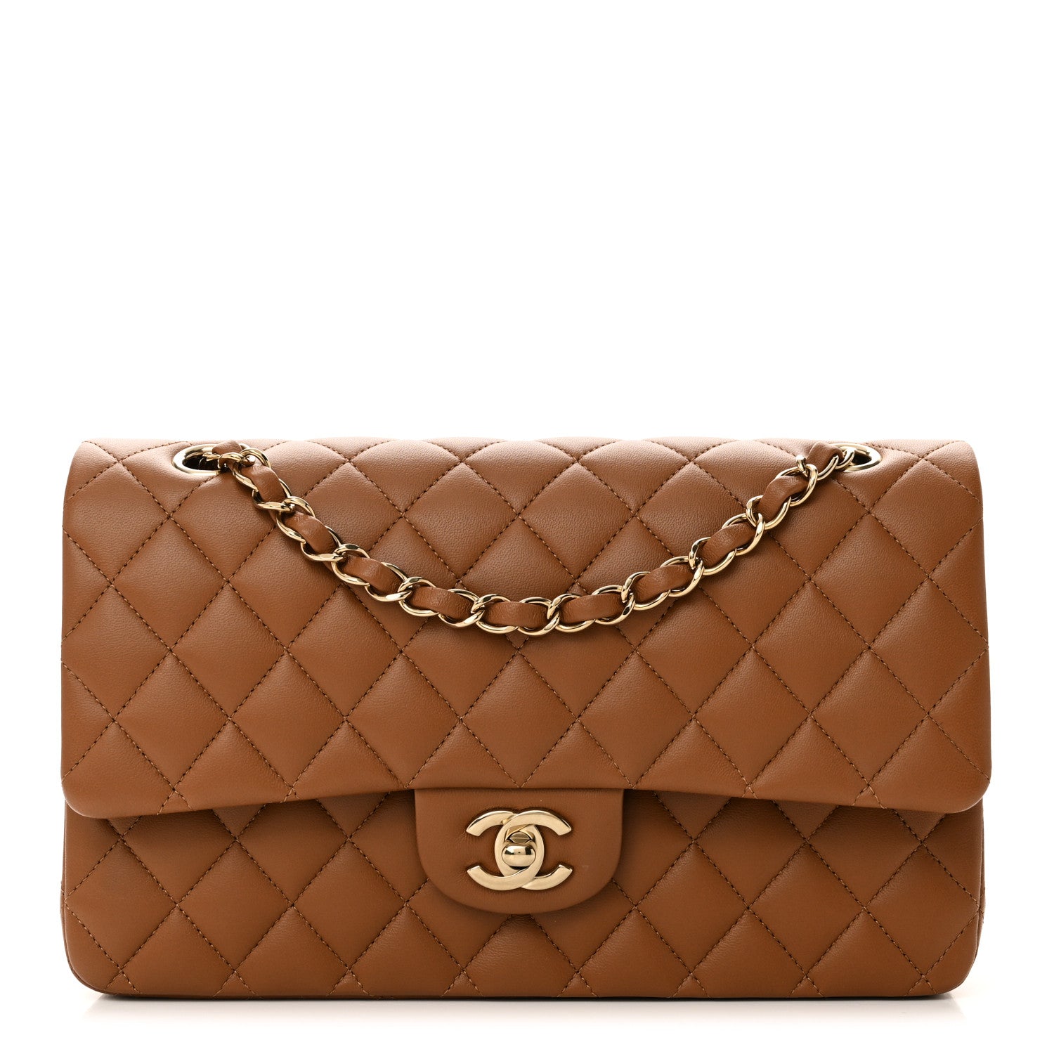 Chanel Lambskin Quilted Medium Double Flap Brown 1 of 11
