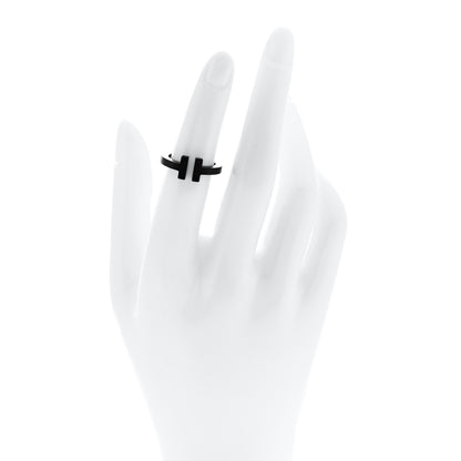 Tiffany Black-Coated Stainless Steel T Square Ring 49 5 2 of 5