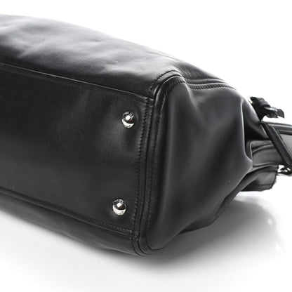 Prada Soft Calfskin Double Zip Shoulder Bag Black 9 of 9