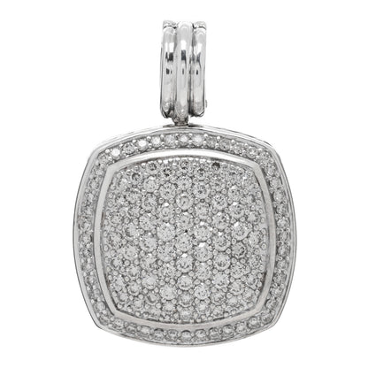David Yurman Sterling Silver Diamond 17mm Albion Enhancer Pendant 1 of 3