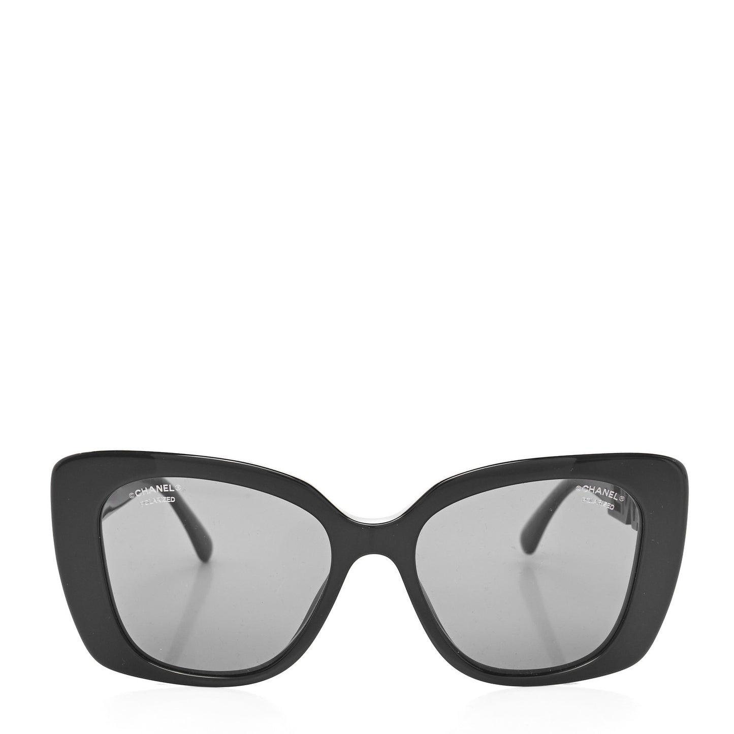 Acetate Strass Polarized Square Sunglasses 5422-B Black