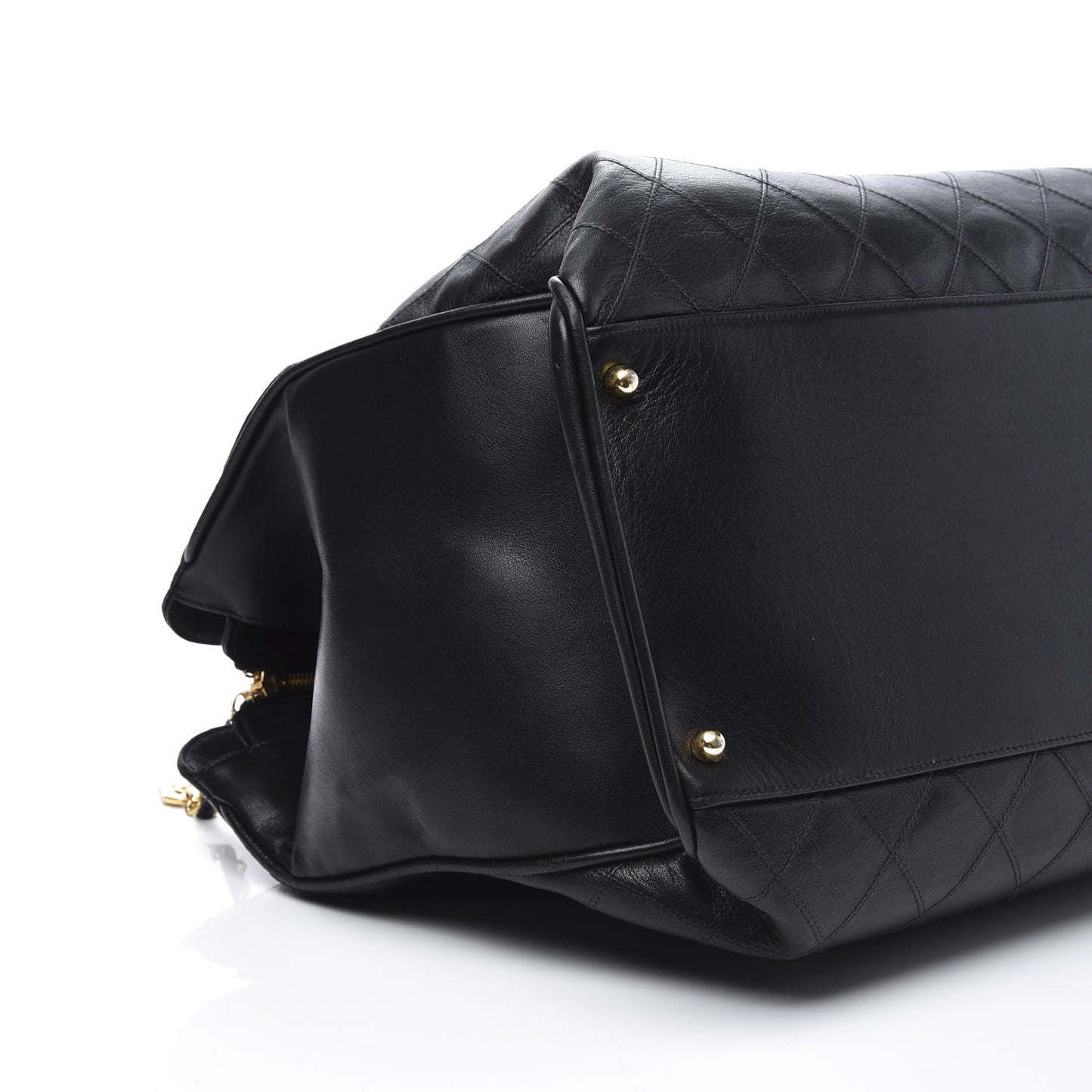 Calfskin Stitched XL Weekender Black