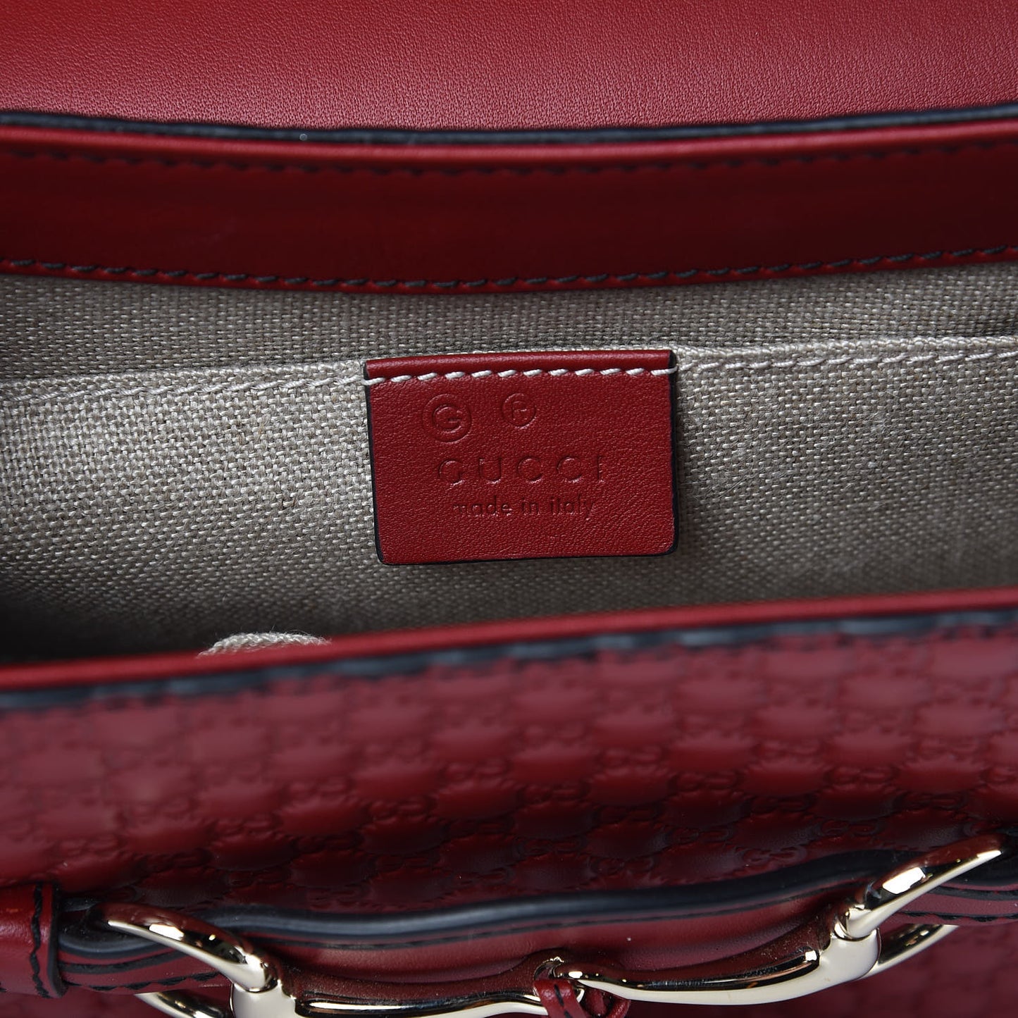 Microguccissima Medium Emily Chain Shoulder Bag Red