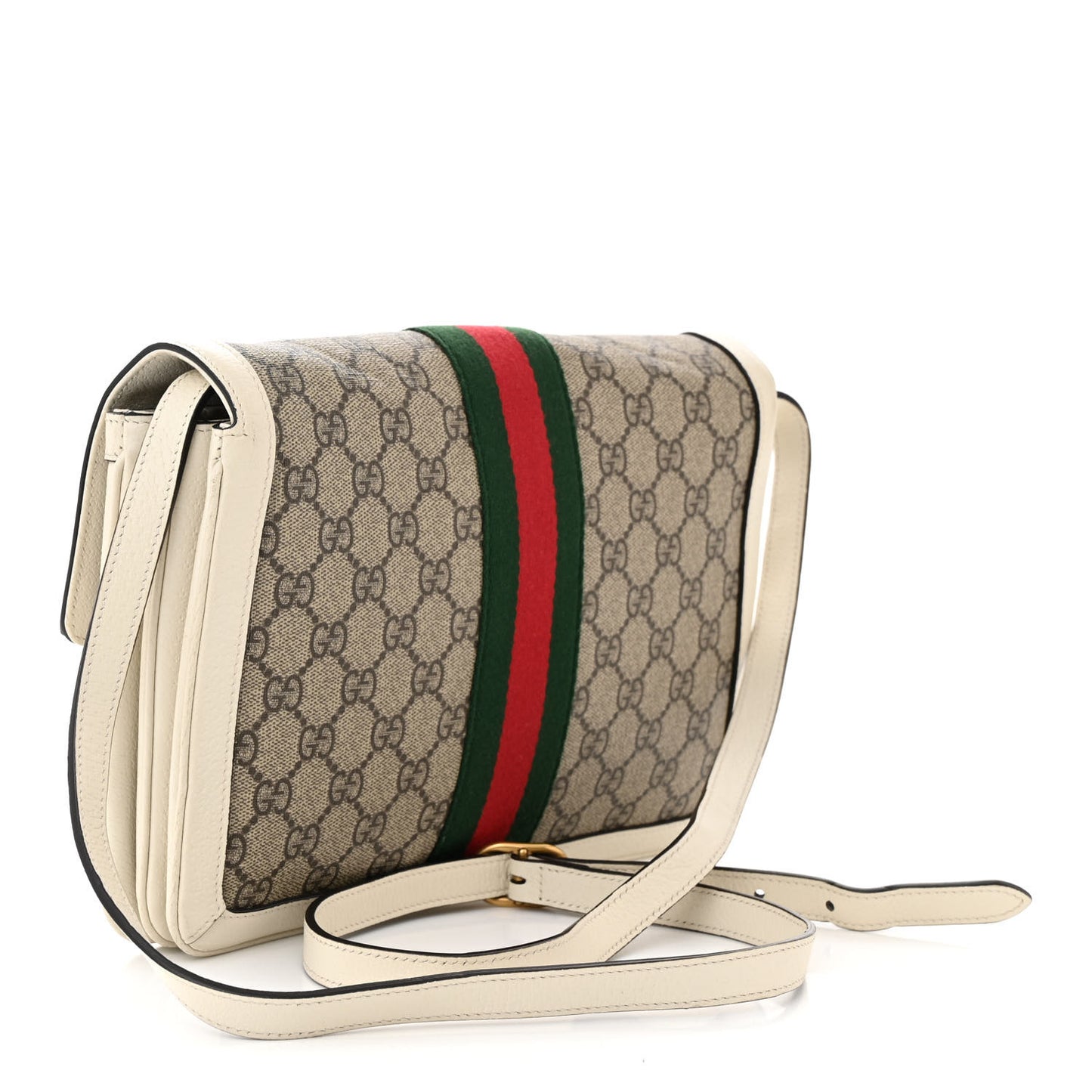 GG Supreme Monogram Medium Queen Margaret Shoulder Bag Mystic White