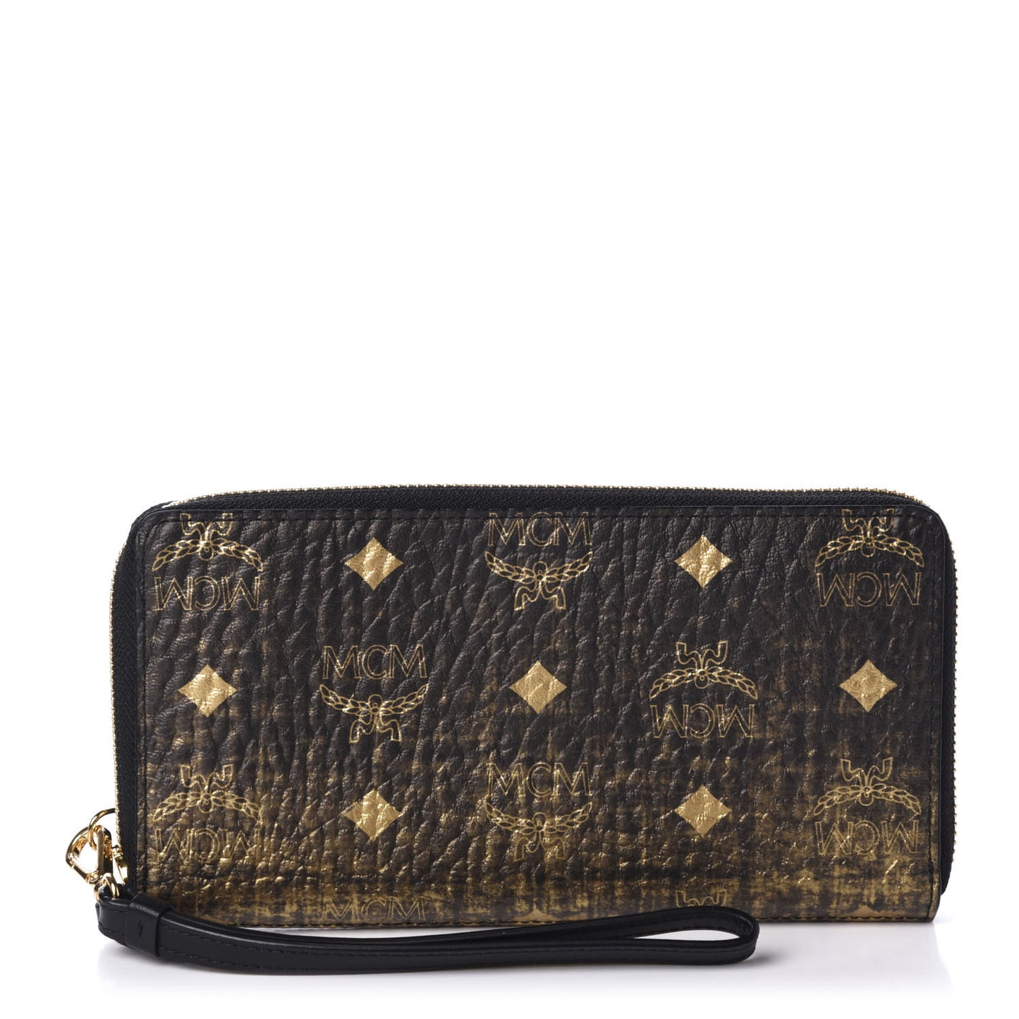Gradation Visetos Rockstar Large Zip Around Wallet Black and Gold