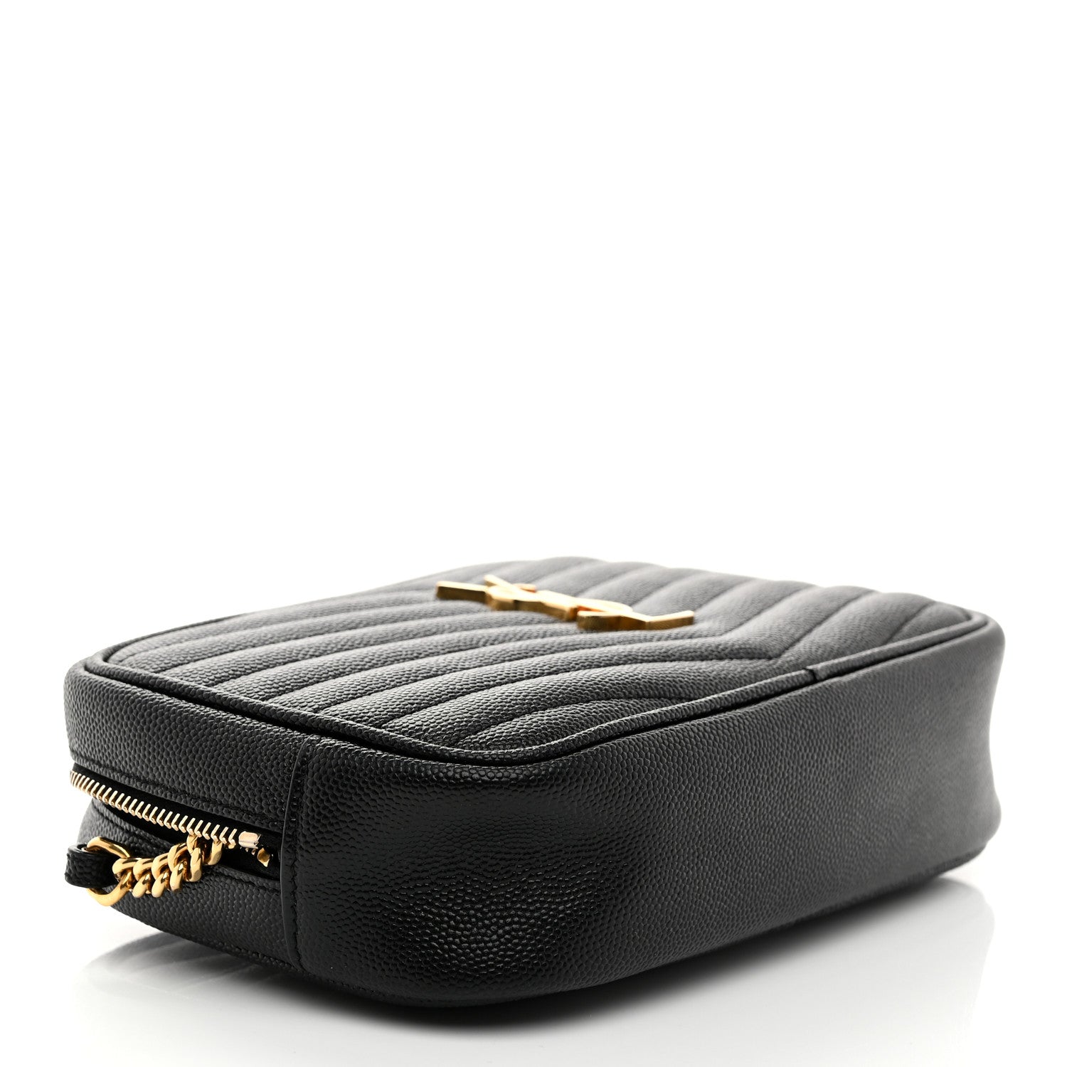 Saint Laurent Grain De Poudre Matelasse Monogram Mini Lou Camera Bag Black 4 of 10