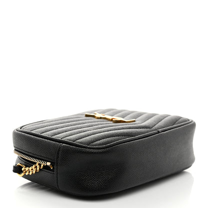 Saint Laurent Grain De Poudre Matelasse Monogram Mini Lou Camera Bag Black 4 of 10