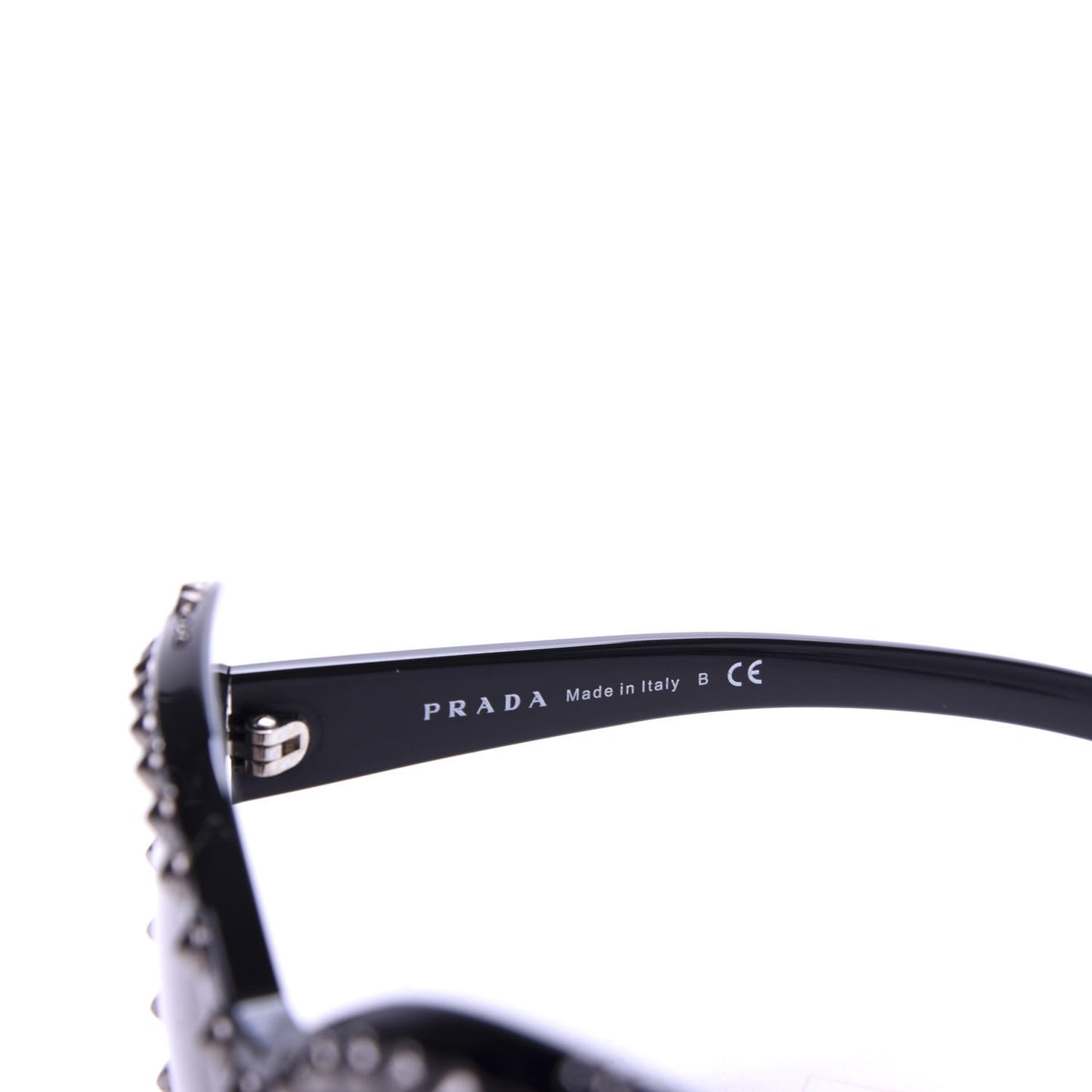 Acetate Studded Ornate Cat Eye Sunglasses SPR 31Q Black