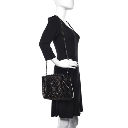 Chanel Glazed Calfskin Quilted Accordion Flap Black 2 of 11