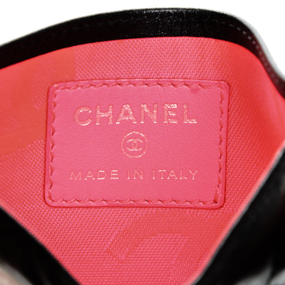 Chanel Calfskin Quilted Cambon Card Holder Black White 6 of 7