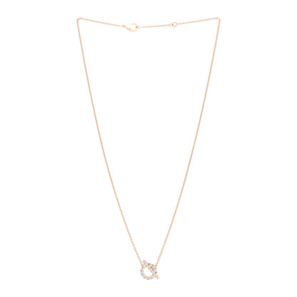Hermes 18K Rose Gold Diamond Finesse Pendant Necklace 3 of 6