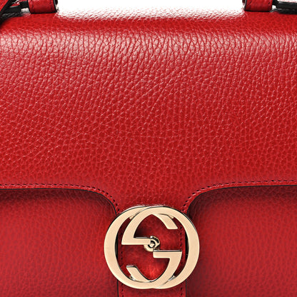 Gucci Dollar Calfskin Interlocking G Top Handle Shoulder Bag Red 8 of 10