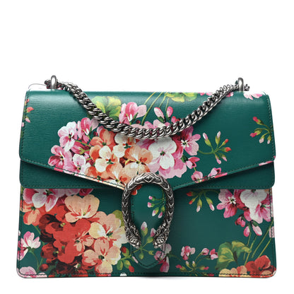 Gucci Calfskin Blooms Print Medium Dionysus Shoulder Bag Bright Emerald Multicolor 1 of 4