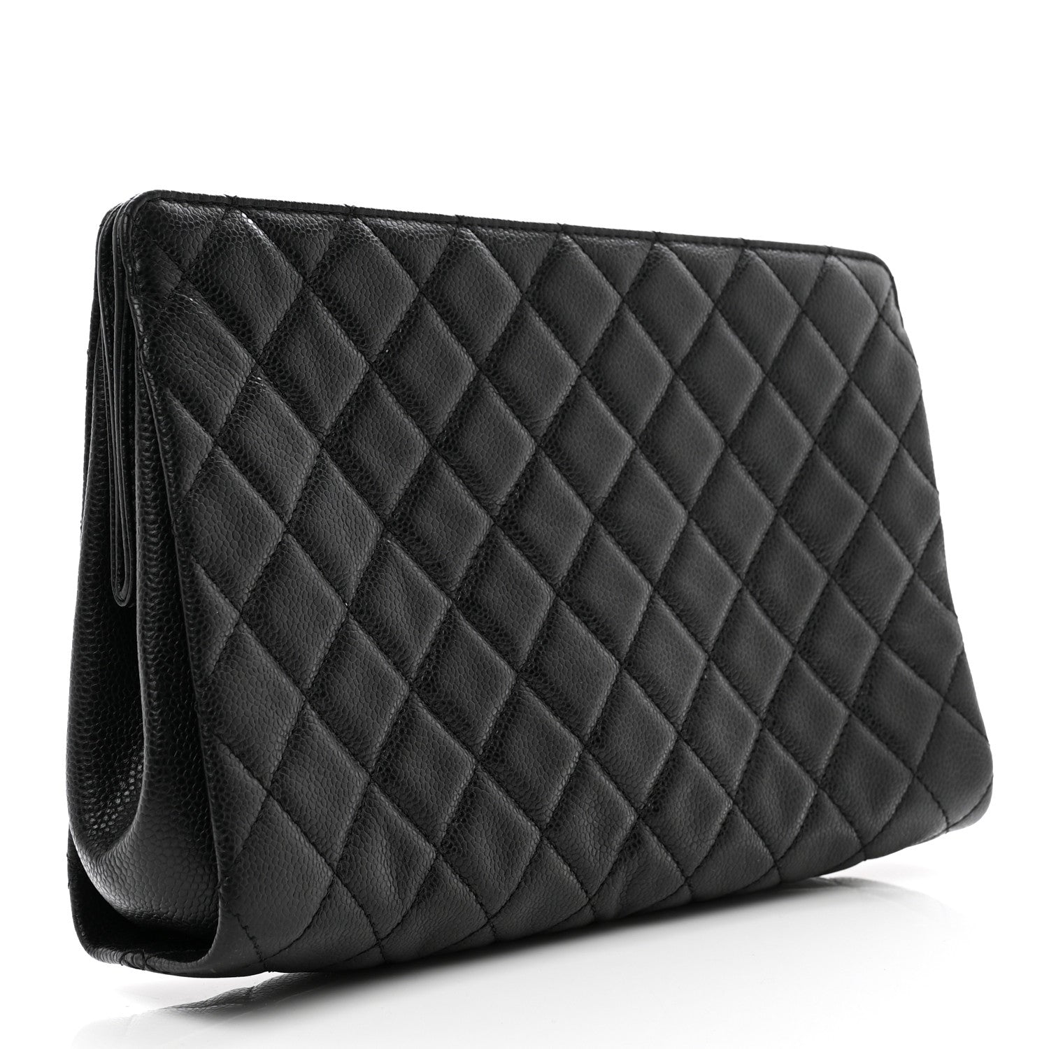 Chanel Caviar Quilted CC Large Clutch Black 3 of 7