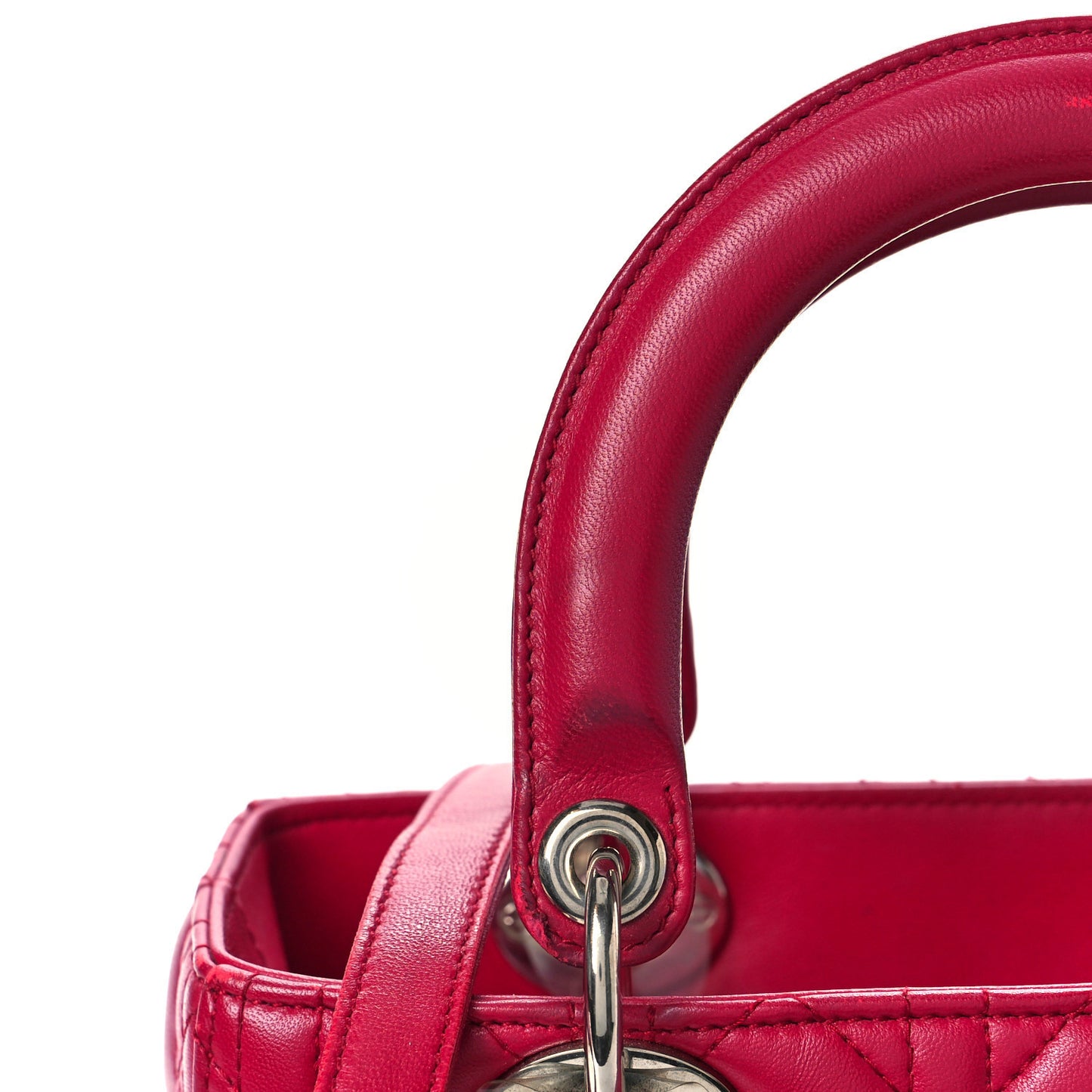 Lambskin Cannage Medium Lady Dior Fuchsia