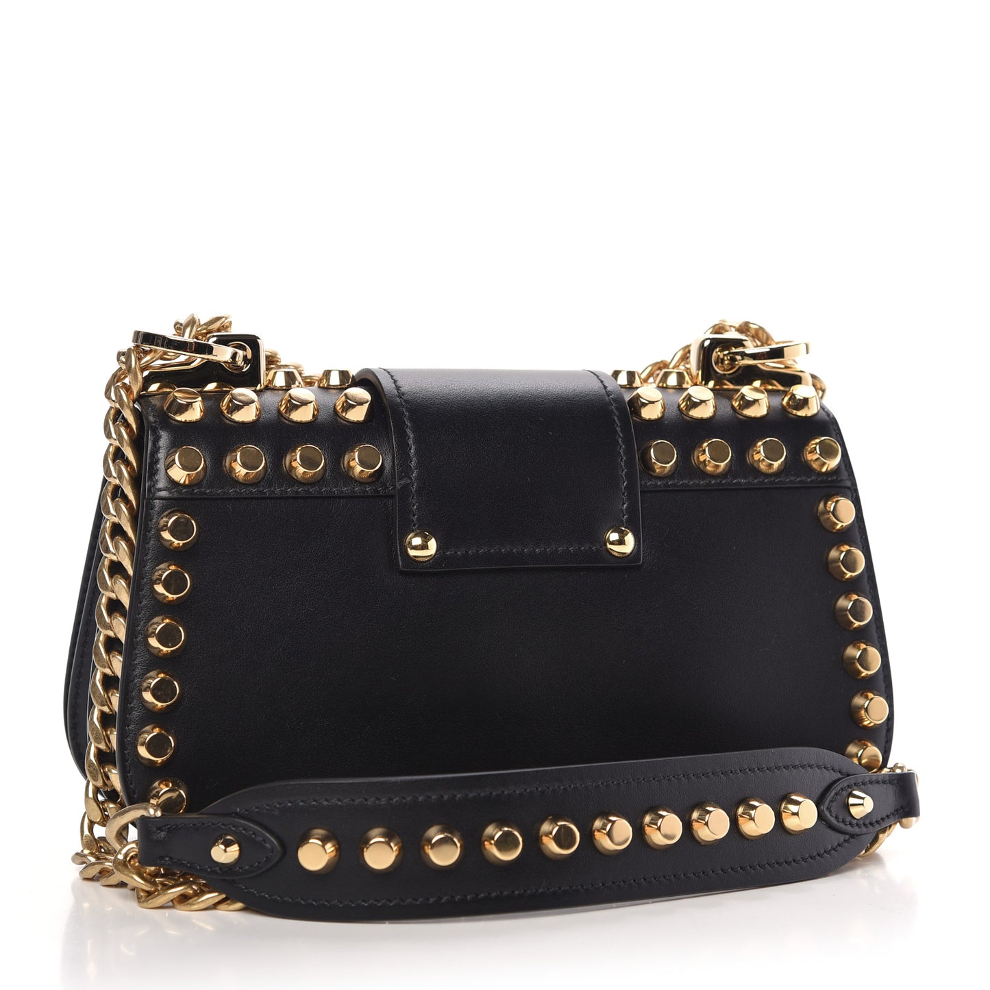 City Calf Studded Sidonie Shoulder Bag Black