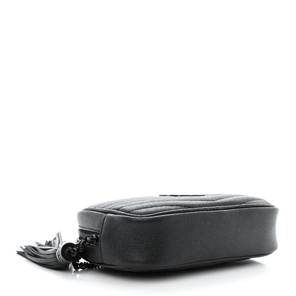 Saint Laurent Grain De Poudre Matelasse Monogram Mini Lou Camera Bag Black 4 of 10
