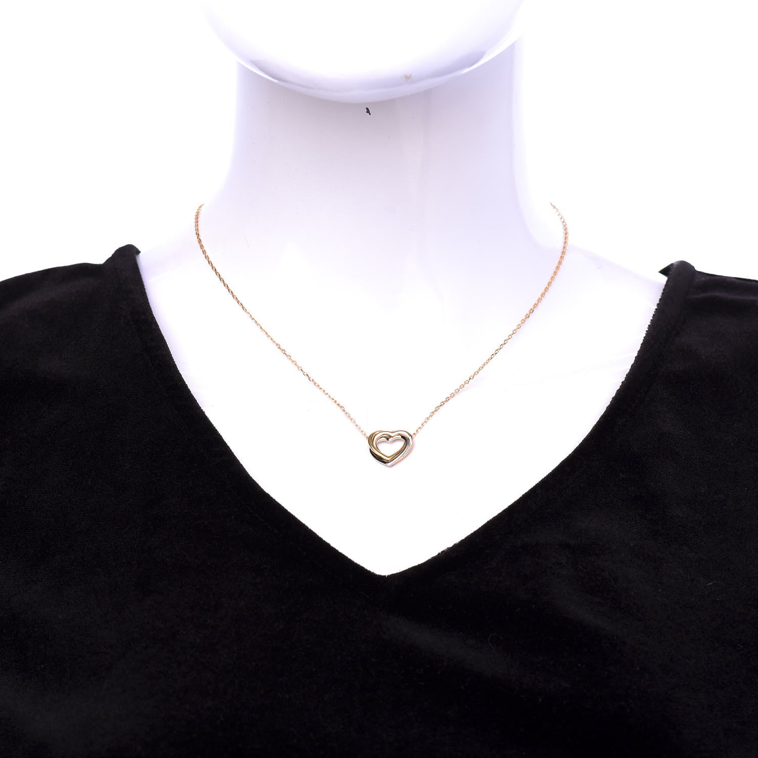 Cartier 18K Pink Yellow White Gold Trinity Heart Necklace 2 of 6