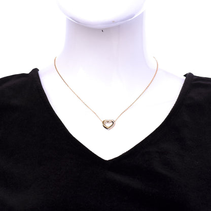 Cartier 18K Pink Yellow White Gold Trinity Heart Necklace 2 of 6