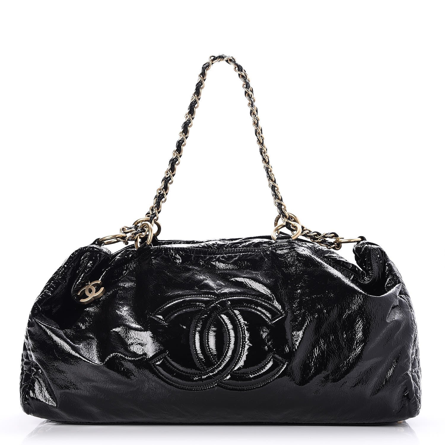 Chanel Vinyl Rock and Chain XL Bowler Black 1 of 6