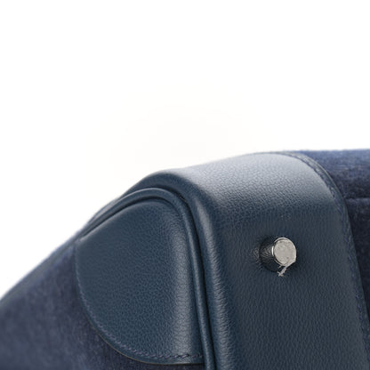 Hermes Evercolor Wool HAC Travel Birkin 50 Bleu Nuit 10 of 11