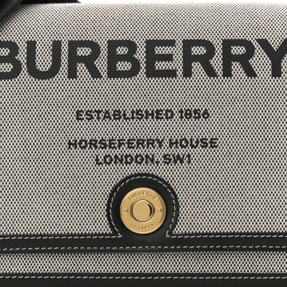 Burberry Canvas Horseferry Print Note Crossbody Bag Grey Black 8 of 10